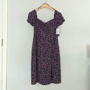 Floral Black and Pink Women's Dress